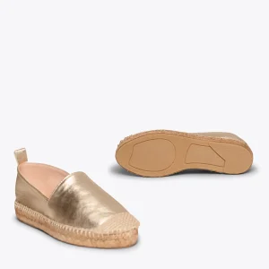 Esparto Y Alpargatas<miMaO Alpargata Zapatilla De Esparto Dorada Para Mujer