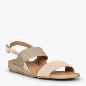 Esparto Y Alpargatas<miMaO Arena Sandalia De Esparto Beige Con Tira Elastica