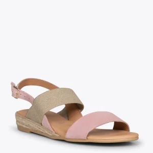 Esparto Y Alpargatas<miMaO Arena Sandalia De Esparto Rosa Con Tira Elastica