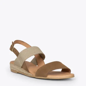 Esparto Y Alpargatas<miMaO Arena Sandalia De Esparto Taupe Con Tira Elastica
