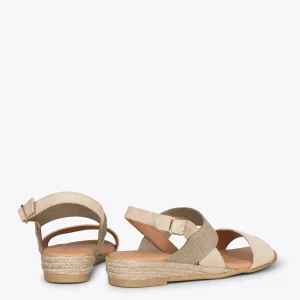 Esparto Y Alpargatas<miMaO Arena Sandalia De Esparto Beige Con Tira Elastica