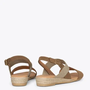 Esparto Y Alpargatas<miMaO Arena Sandalia De Esparto Taupe Con Tira Elastica