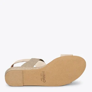 Esparto Y Alpargatas<miMaO Arena Sandalia De Esparto Beige Con Tira Elastica