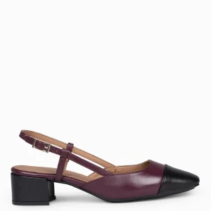 Zapatos De Fiesta<miMaO Audrey – Bailarinas Destalonadas Bicolor Con Tacón Burdeos