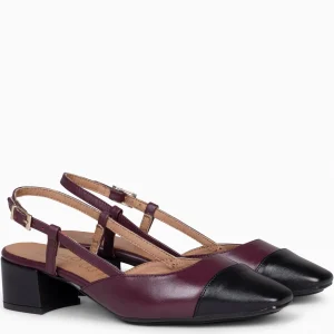 Zapatos De Fiesta<miMaO Audrey – Bailarinas Destalonadas Bicolor Con Tacón Burdeos