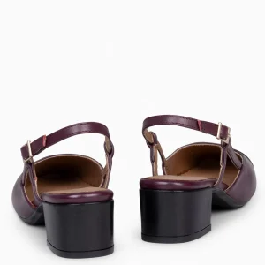 Zapatos De Fiesta<miMaO Audrey – Bailarinas Destalonadas Bicolor Con Tacón Burdeos