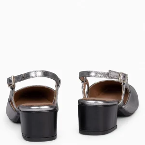 Zapatos De Fiesta<miMaO Audrey – Bailarinas Destalonadas Bicolor Con Tacón Plata