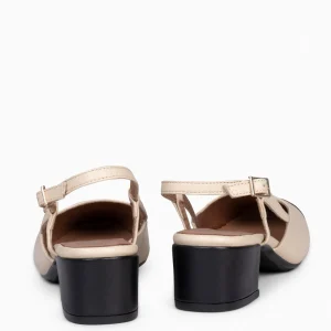 Zapatos De Fiesta<miMaO Audrey – Bailarinas Destalonadas Bicolor Con Tacón Beige