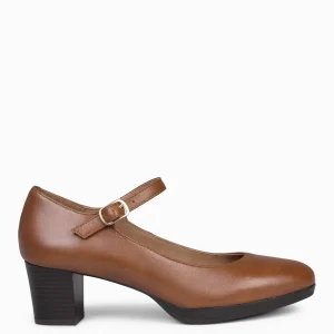 Urban Zapatos De Tacón<miMaO Azafata Pulsera – Zapatos De Mujer Con Plataforma Y Tacón Bajo Camel