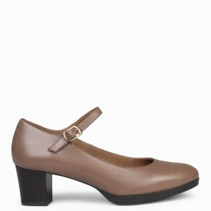 Urban Zapatos De Tacón<miMaO Azafata Pulsera – Zapatos De Mujer Con Plataforma Y Tacón Bajo Taupe
