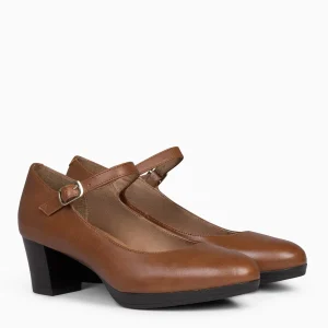 Urban Zapatos De Tacón<miMaO Azafata Pulsera – Zapatos De Mujer Con Plataforma Y Tacón Bajo Camel