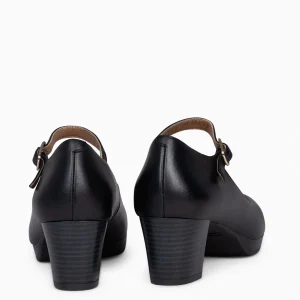 Urban Zapatos De Tacón<miMaO Azafata Pulsera – Zapatos De Mujer Con Plataforma Y Tacón Bajo Negro