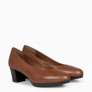 Urban Zapatos De Tacón<miMaO Azafata S - Zapatos De Tacón Bajo Con Plataforma Camel