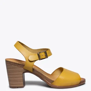 Sandalias De Tacón<miMaO Balear – Sandalia Bio Mostaza Con Tacón