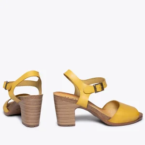 Sandalias De Tacón<miMaO Balear – Sandalia Bio Mostaza Con Tacón