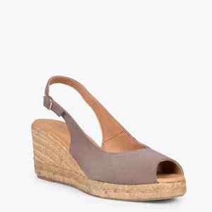 Esparto Y Alpargatas<miMaO Balerma – Cunas De Esparto Altas De Serraje Taupe
