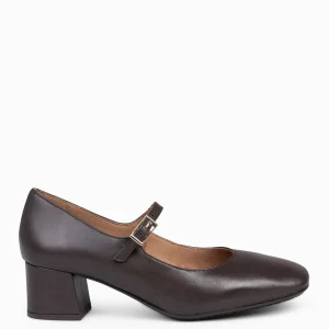 Mocasines Y Blucher<miMaO Bella – Merceditas Con Tacón Y Puntera Cuadrada Marron