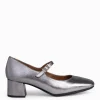Mocasines Y Blucher<miMaO Bella – Merceditas Con Tacón Y Puntera Cuadrada Plateado
