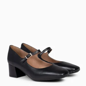 Mocasines Y Blucher<miMaO Bella – Merceditas Con Tacón Y Puntera Cuadrada Negro