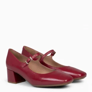 Mocasines Y Blucher<miMaO Bella – Merceditas Con Tacón Y Puntera Cuadrada Burdeos