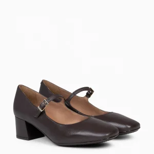 Mocasines Y Blucher<miMaO Bella – Merceditas Con Tacón Y Puntera Cuadrada Marron