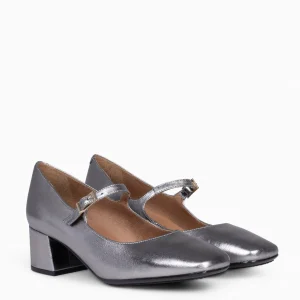 Mocasines Y Blucher<miMaO Bella – Merceditas Con Tacón Y Puntera Cuadrada Plateado