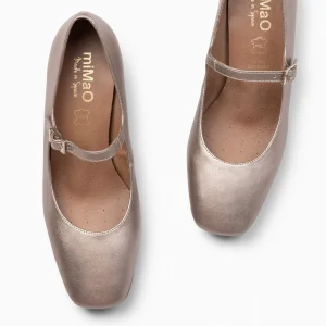 Mocasines Y Blucher<miMaO Bella – Merceditas Con Tacón Y Puntera Cuadrada Platino