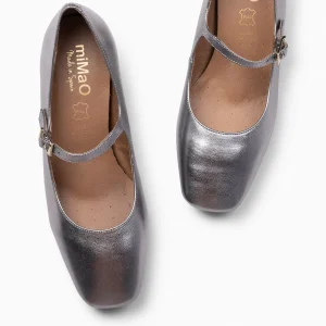 Mocasines Y Blucher<miMaO Bella – Merceditas Con Tacón Y Puntera Cuadrada Plateado