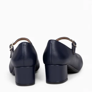 Mocasines Y Blucher<miMaO Bella – Merceditas Con Tacón Y Puntera Cuadrada Marino