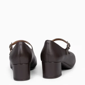 Mocasines Y Blucher<miMaO Bella – Merceditas Con Tacón Y Puntera Cuadrada Marron