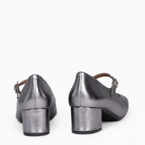 Mocasines Y Blucher<miMaO Bella – Merceditas Con Tacón Y Puntera Cuadrada Plateado