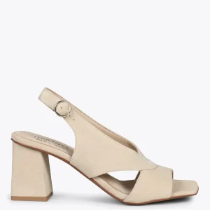 Sandalias De Tacón<miMaO Block – Zapatos Destalonados De Tacón Cuadrado Arena