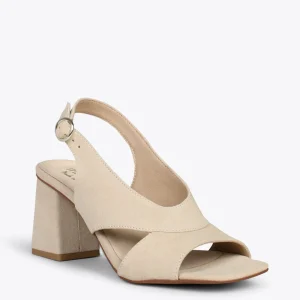 Sandalias De Tacón<miMaO Block – Zapatos Destalonados De Tacón Cuadrado Arena