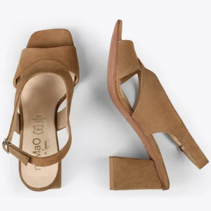 Sandalias De Tacón<miMaO Block – Zapatos Destalonados De Tacón Cuadrado Camel