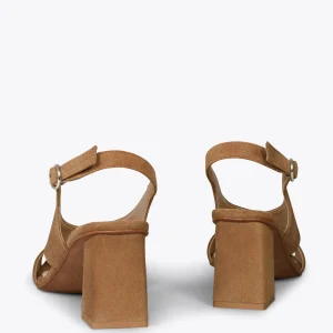 Sandalias De Tacón<miMaO Block – Zapatos Destalonados De Tacón Cuadrado Camel