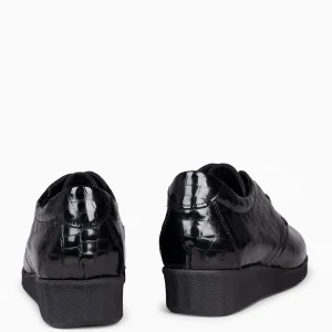 Cunas Confort<miMaO Blucher Coco - Mocasin Cordones Elasticos Negro