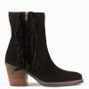 Botines De Mujer<miMaO Boho – Botines Estilo Cowboy Con Flecos Negro