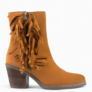 Botines De Mujer<miMaO Boho – Botines Estilo Cowboy Con Flecos Camel