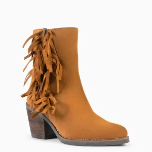 Botines De Mujer<miMaO Boho – Botines Estilo Cowboy Con Flecos Camel