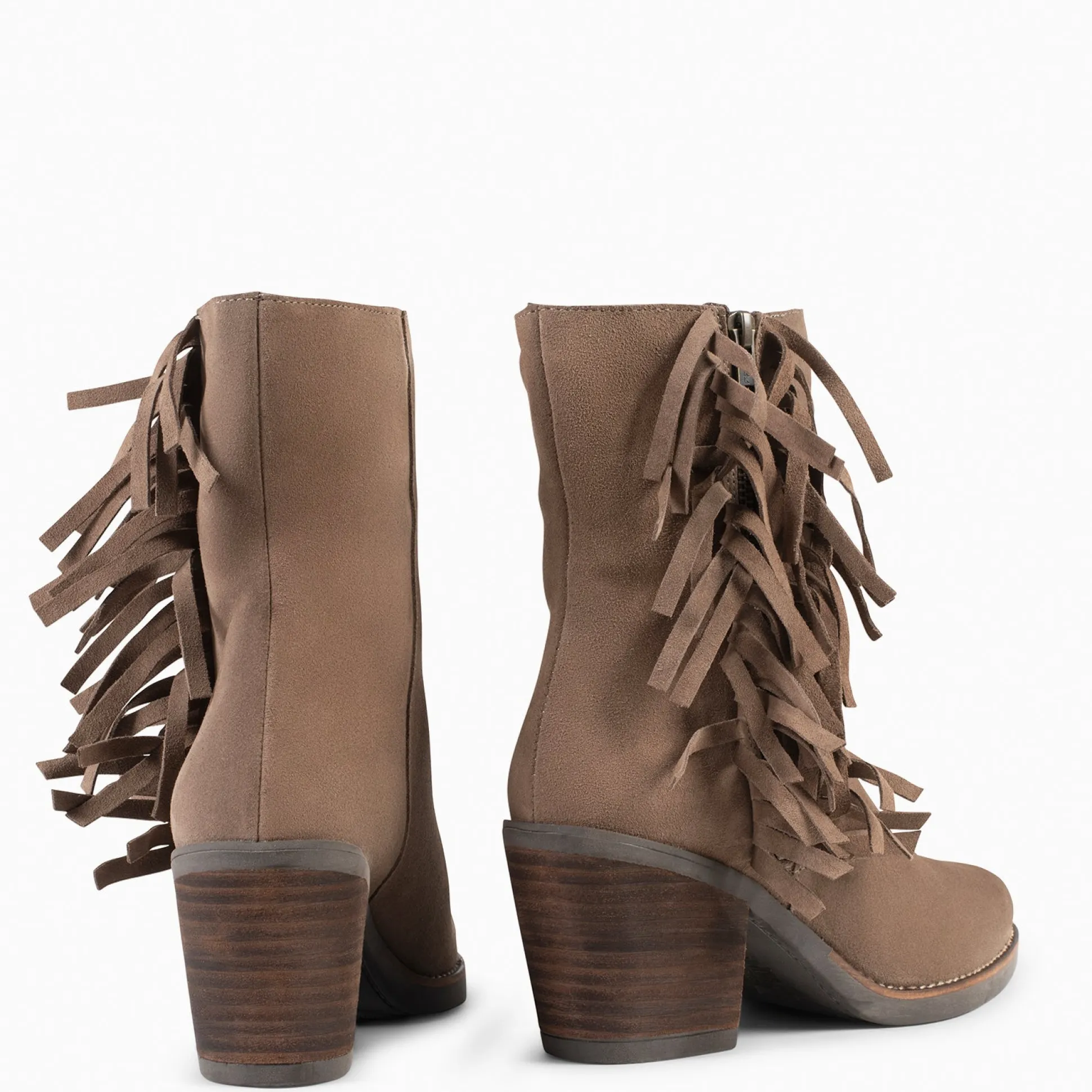 boho__botines_estilo_cowb_2-2.webp Botines De Mujer<miMaO Boho – Botines Estilo Cowboy Con Flecos Taupe