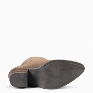 Botines De Mujer<miMaO Boho – Botines Estilo Cowboy Con Flecos Taupe