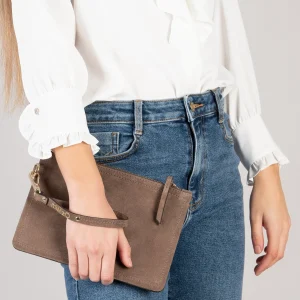 Bolsos De Mujer<miMaO Bolso Urban Liso De Piel Taupe