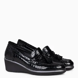 Cunas Confort<miMaO Borlas Coco - Mocasin Borlas Mujer Negro