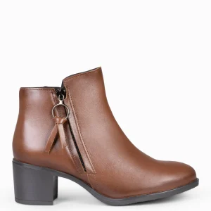 Botines De Mujer<miMaO Brest - Botines Con Cremallera Lateral Camel