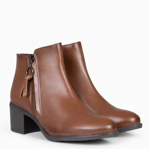 Botines De Mujer<miMaO Brest - Botines Con Cremallera Lateral Camel