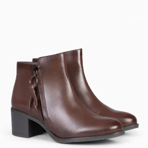 Botines De Mujer<miMaO Brest - Botines Con Cremallera Lateral Marron