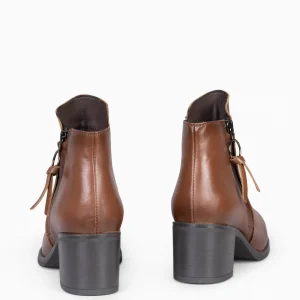 Botines De Mujer<miMaO Brest - Botines Con Cremallera Lateral Camel