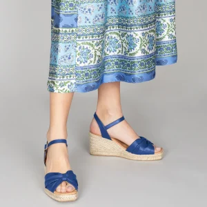 Esparto Y Alpargatas<miMaO Cadiz Sandalias De Esparto Con Puntera Cuadrada Azules