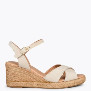 Esparto Y Alpargatas<miMaO Calpe – Cunas De Esparto Artesanal Con Tiras Y Hebilla Beige