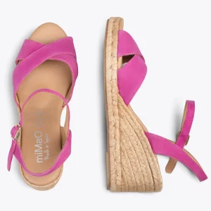 Esparto Y Alpargatas<miMaO Calpe – Cunas De Esparto Artesanal Con Tiras Y Hebilla Fucsia